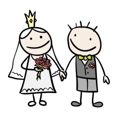 Bride and Groom holding hands