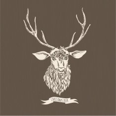 Hand drawn doodle Christmas deer N2