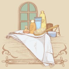 Vintage Bathroom Illustration