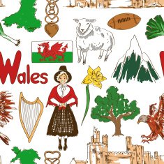 Sketch Wales seamless pattern N2 free image download