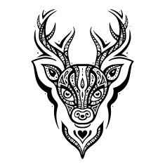 Deer head Ethnic pattern N3