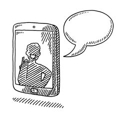 Smart Phone Speech Bubble Drawing N2