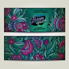 Abstract vector floral backgrounds set