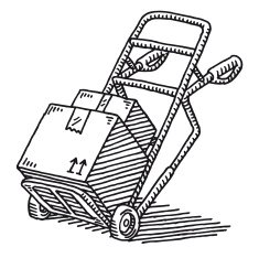 Hand Truck Parcel Delivery Drawing