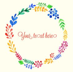 Watercolor floral wreath