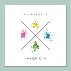 Christmas greeting card with watercolor elements N3