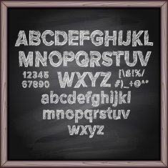 Chalk drawing font alphabet N2