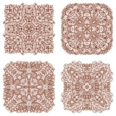 Set of four hand drawn ornaments N20