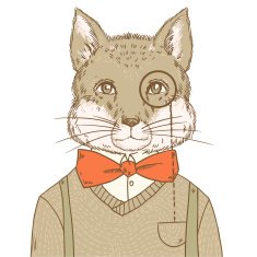 Retro hipster fox