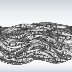 Abstract doodle decorative waves background