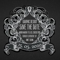 Black chalk board template vintage frame N13