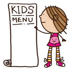 Girl holding a blank menu sign