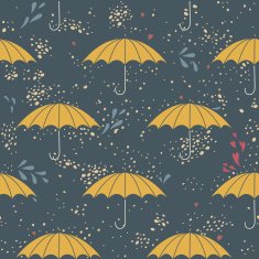 Seamless pattern with umbrella's and the rain N2