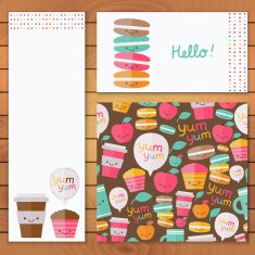 Cute food set of vector design element