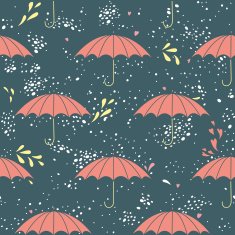 Seamless pattern with umbrella's and the rain N3