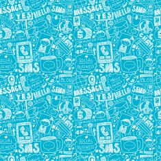 seamless doodle communication pattern N107