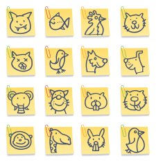 Animal icon post it note