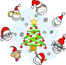 christmas family portraits cartoon illustration N2