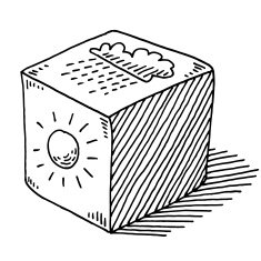 Dice Rain Cloud Negativity Drawing