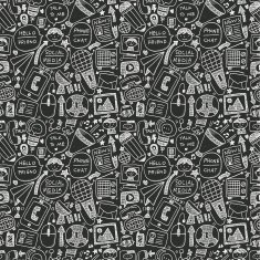 seamless doodle communication pattern N111