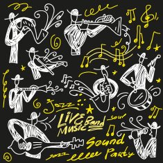abstract musicians - doodles set