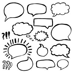 Set of Sketched Speech Bubbles N2