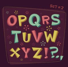 Retro type font Fifties style alphabet Vector illustration