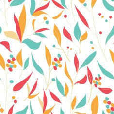 Seamless pattern with colourful leaves