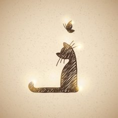 card with cat vector eps 10 N2