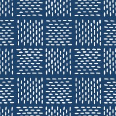 Hand drawn seamless indigo folk pattern N16