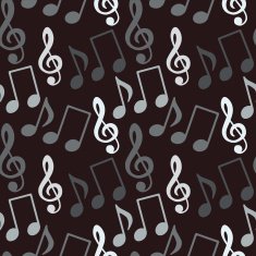Seamless pattern with music notes and treble clef N3