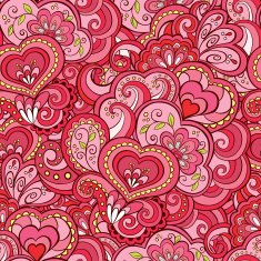 Romantic vector seamless pattern with many details