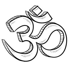 Hindu Om yoga symbol sketch