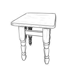 Hand drawn sketch of a chair N2