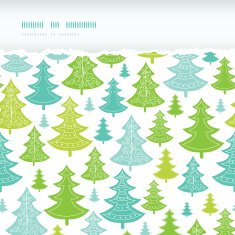 Holiday Christmas trees horizontal torn seamless pattern background
