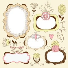 Cute frames with floral elements