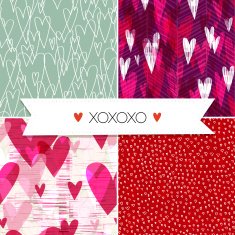 Seamless Hearts Pattern Set EPS10
