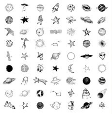 Set of planets icon hand drawn vector illustration N7