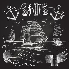 Ship chalkboard poster