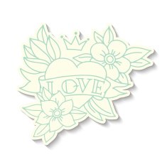 Hand drawn old school tattoo heart sticker N2