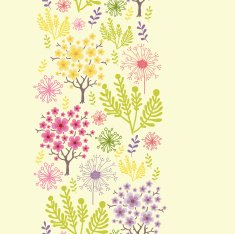 Spring Forest Floral Vertical Seamless Pattern