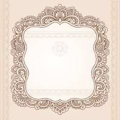 Henna Mehndi Elegant Frame Doodles Vector Elements