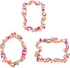 set of retro frames with design elements and icons