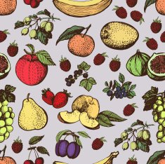 Pattern of hand-made graphics color fruit