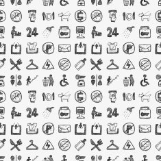 seamless doodle public sign pattern N3