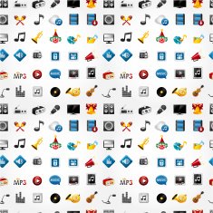 cute music icon seamless pattern N2