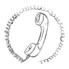 vector sketch illustration - telephone handset N7