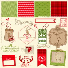 Scrapbook Design Element - Christmas Reindeer Set N2