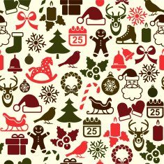 Christmas Seamless Retro background N2