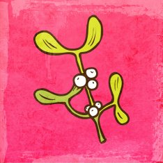 Mistletoe on Grunge Background N2
